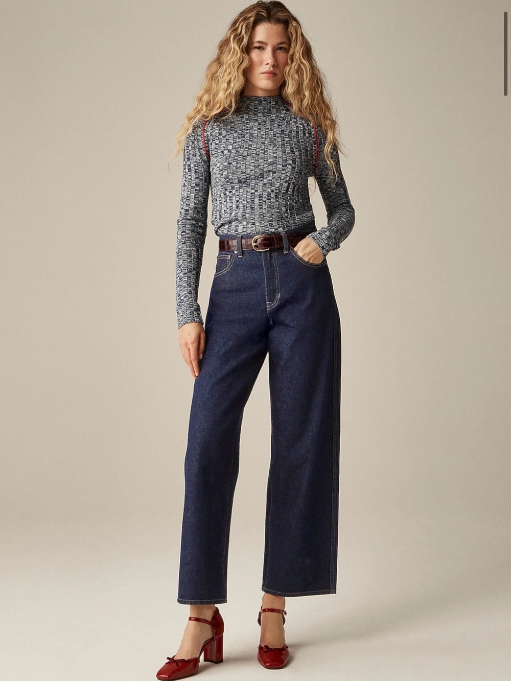 J. Crew Dark Blue Wide-Leg Jeans